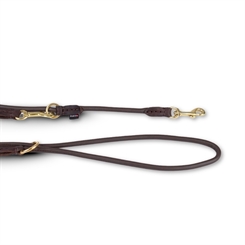 Walk'it Rundsyet Dressurline Mørkebrun læder - Messing 6mm-220cm